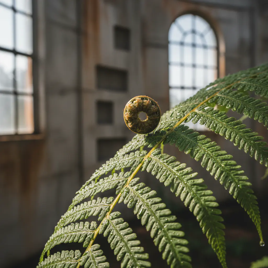 Fern leaf close up