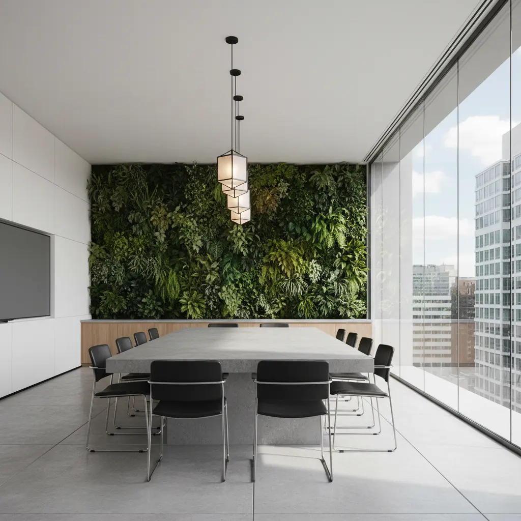 Meeting room with vertical garden