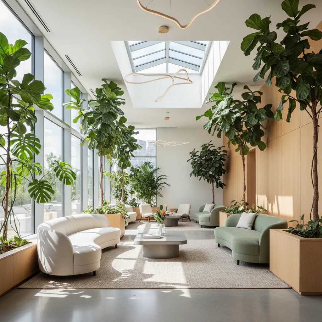 Lounge area with plants